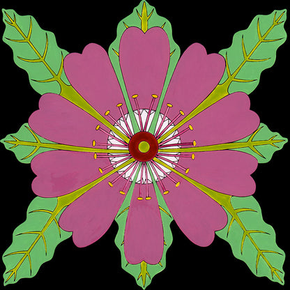 trailing 4 oclock flower print. mandala style by wil taylor