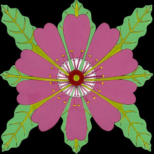 trailing 4 oclock flower print. mandala style by wil taylor
