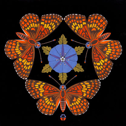 butterfly mandala with groundcherry blossom