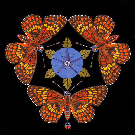 butterfly mandala with groundcherry blossom